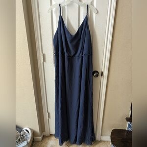 David's Bridal Deep Blue Maxi Dress
